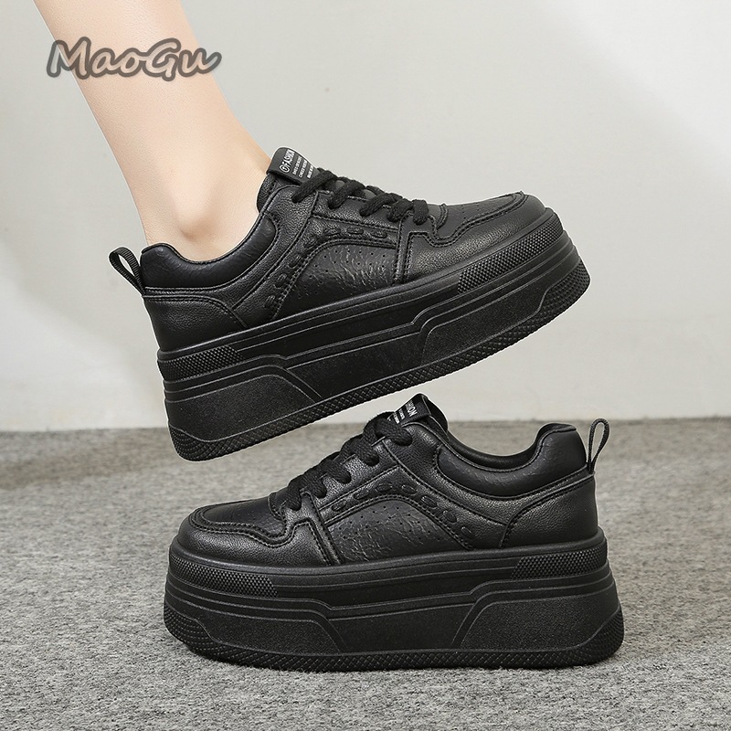 Women Shoes Store - Białe sneakersy na platformie podwyższającej, damskie,