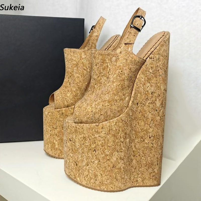 Cork Wedge Sandal - Sukeia Ręcznie Robione Damskie Letnie Sandały
