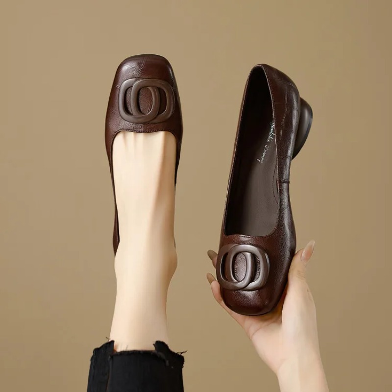 Women Shoes With Heels - Francuskie czółenka damskie, skórzane buty dla