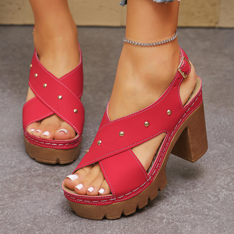 Gladiator Sandal Women - Vintage Sandały Gladiator z Wysokim Obcasem