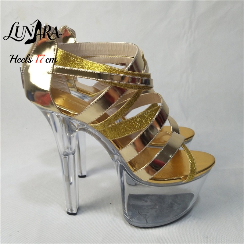 17cm/7 cali Złote Metaliczne S – Strappy Heeled Sandals recenzja i cena