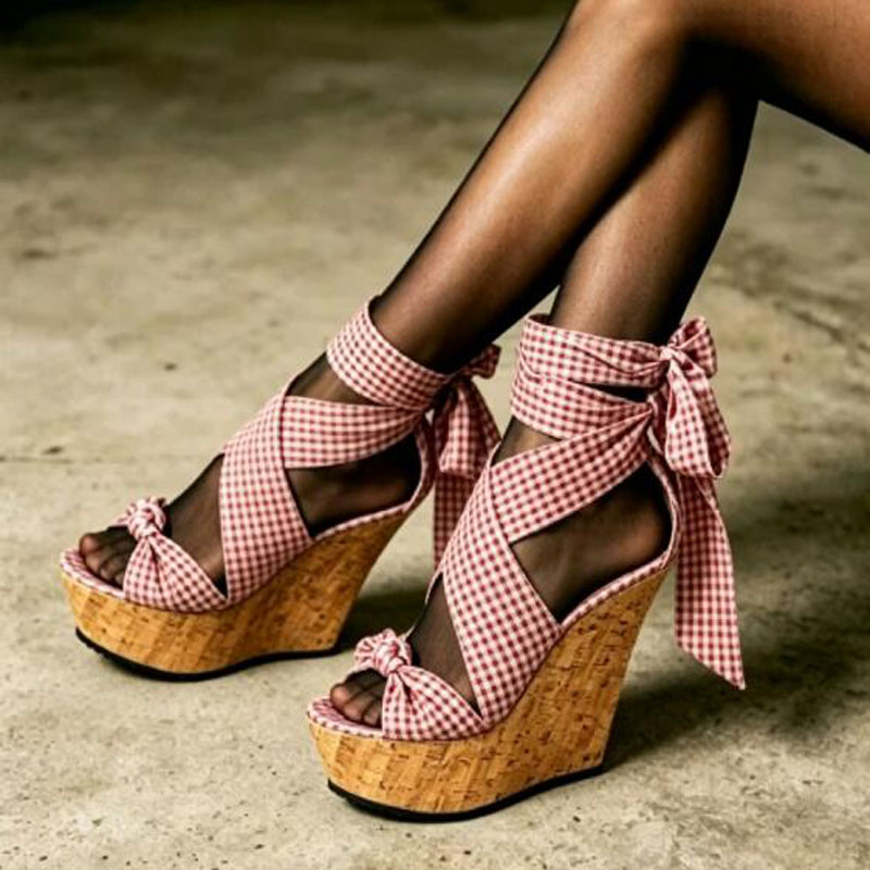 Słodkie różowo-białe sandały n – Cork Wedge Sandal recenzja i cena