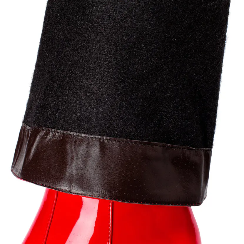 Red White Patent Leather Women – High Knee Heel Boots recenzja i cena