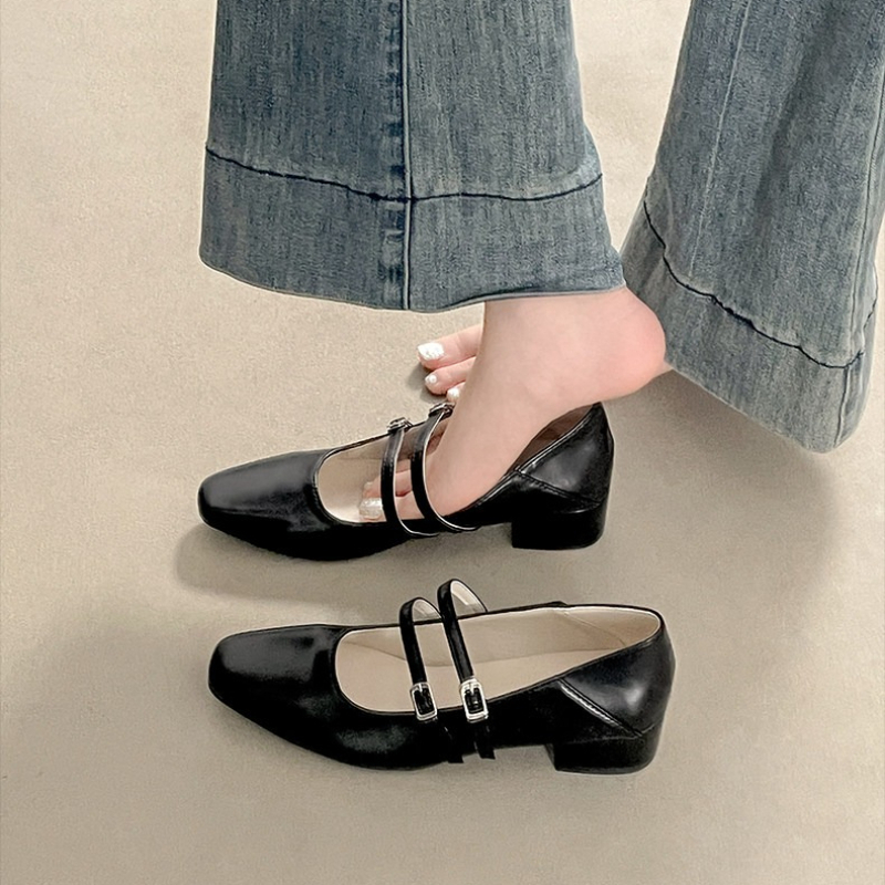 Kwadratowe noski, niski obcas, – Women Shoes With Heels recenzja i cena