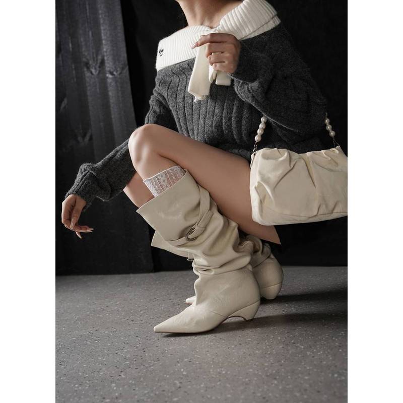 Damskie botki ze skóry owczej, – High Knee Heel Boots recenzja i cena