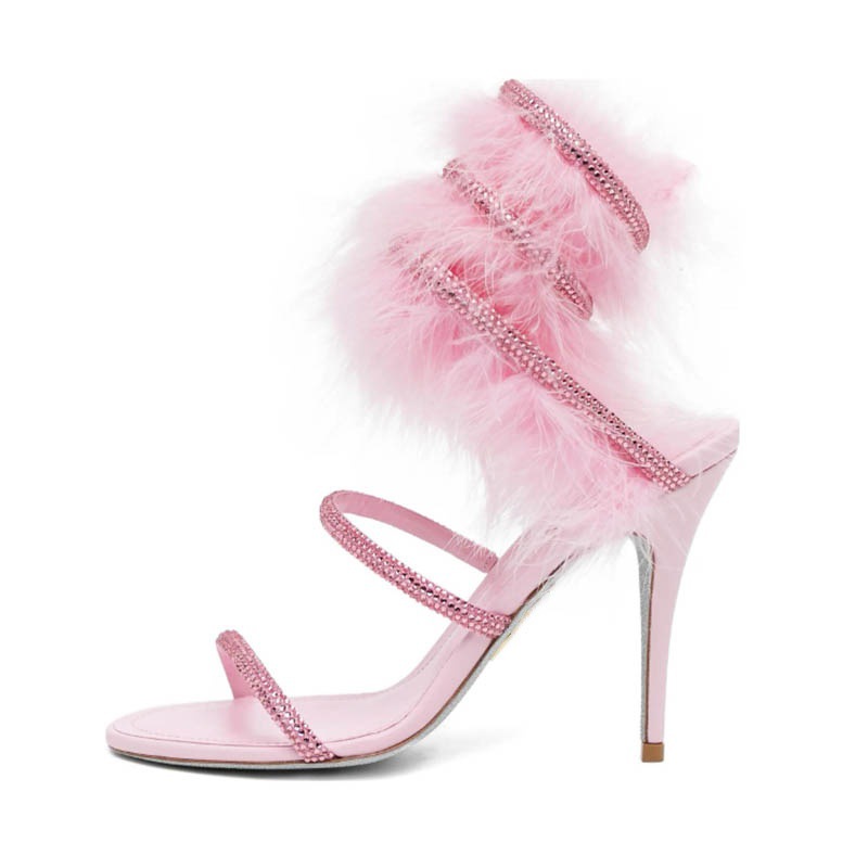 Różowe futrzane sandały na wys – Gladiator Sandal Women recenzja i cena