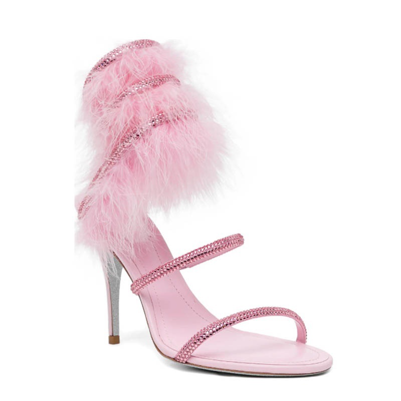 Różowe futrzane sandały na wys – Gladiator Sandal Women recenzja i cena